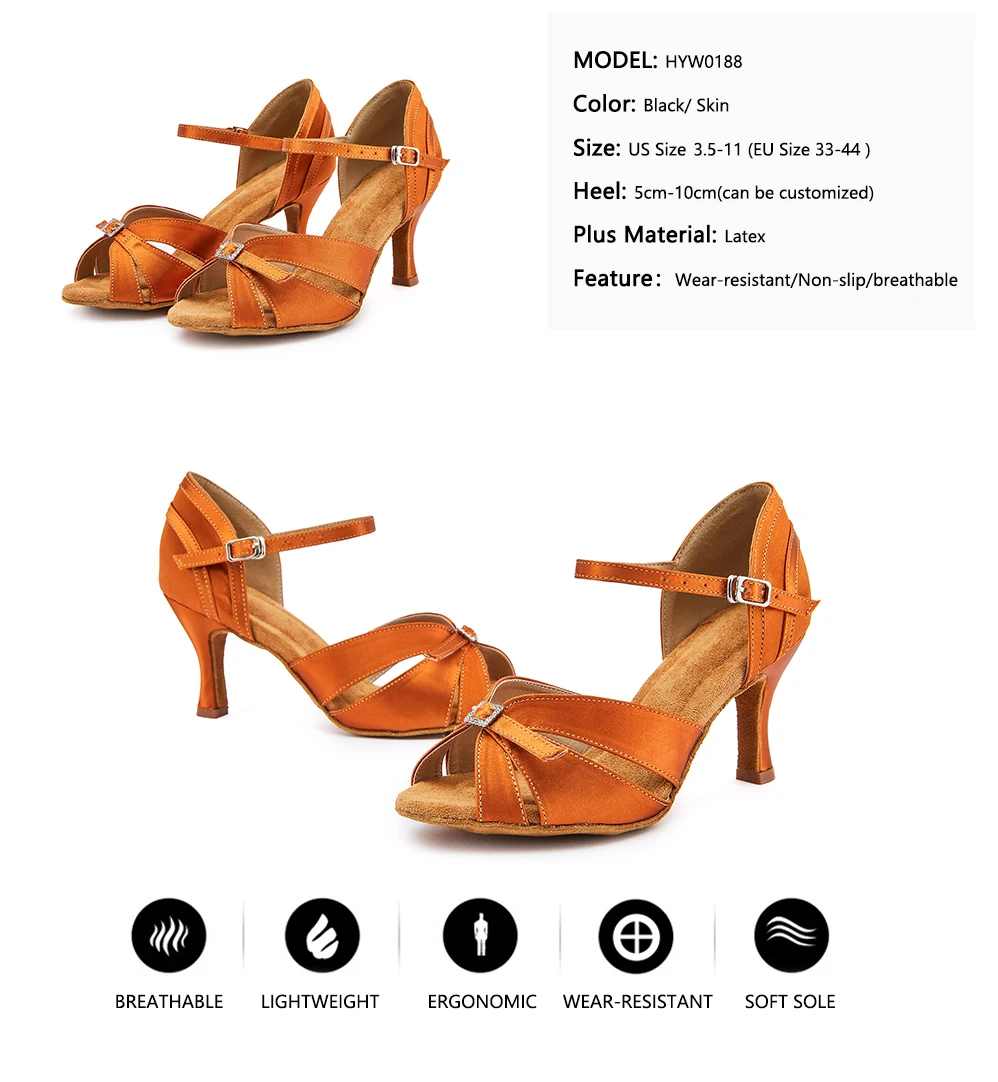 CINMIDY Schwarze Seiden-Satin-Tanzschuhe für Damen, Verstellbare Weite und Schmalheit, Tango-Latin-Tanzschuhe, Stabiler Absatz, Partyschuhe – Detail 3