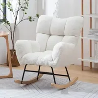 Nordic rocking chair home living room bedroom single lambswool balcony leisure bedroom nap lounge chair