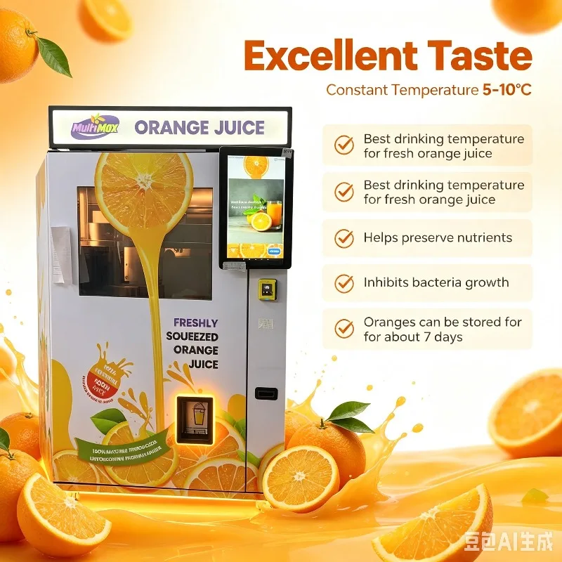 2026 New Compact Fresh Squeeze Orange Juice Vending Machine for Convenience Store & Food Court Customized