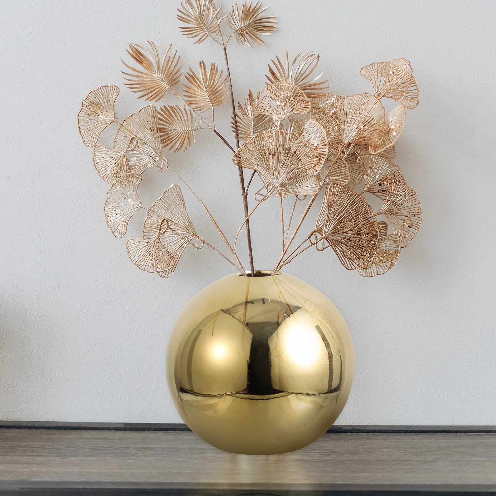 

Electroplated Ceramic Ball Desktop Vase Creative Style Home Adornment Planter Living Room Decoration Desktop Ceramic Vase