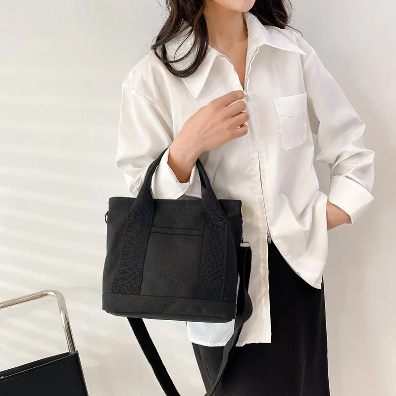 Simple Small Canvas Bags For Women Japanese OL Ladies Bento Bag New 2023 Crossbody Bags For Women Mini Tote Bag Girls Bolsos