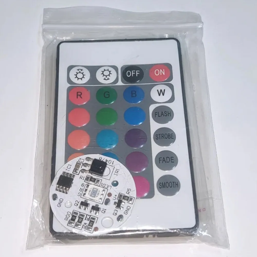 5 فولت الجهد المنخفض LED أضواء لوحة اللون RGB مصباح مجلس 3 واط الملونة التدرج مصدر IR 24-مفتاح اللاسلكية مفتاح بالتحكم عن بعد تشغيل/إيقاف التحكم #4