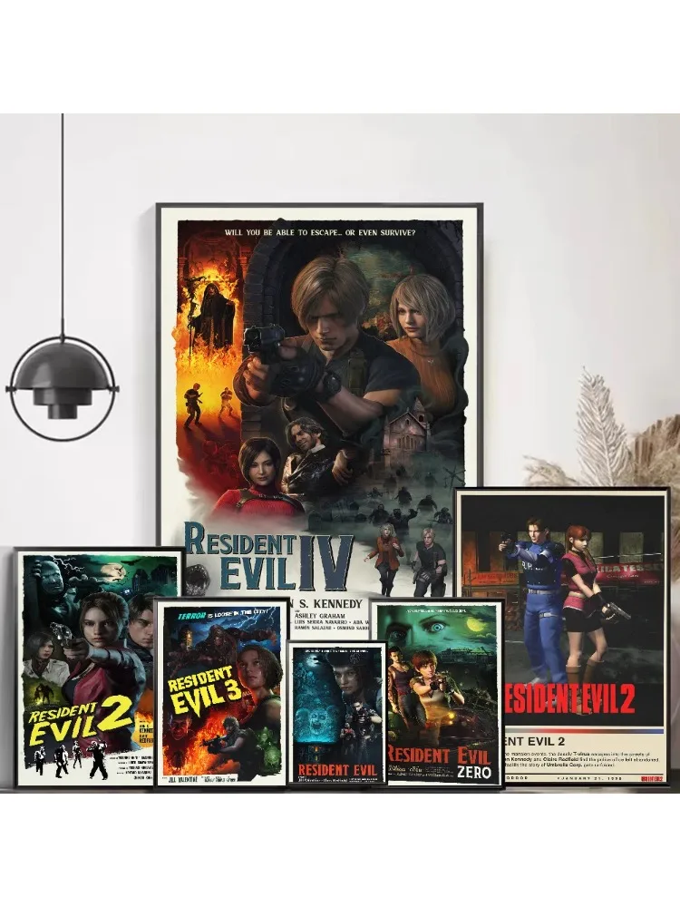 Affiche d'art mural de jeu vidéo r-résidents-mal, maison, salon, bureau, chambre à coucher, Bar, café, décor artistique, peinture sur toile