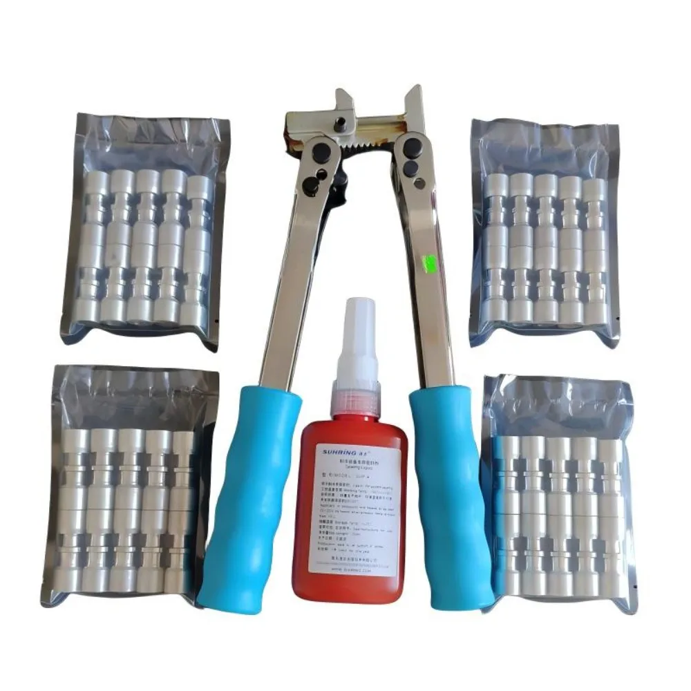 Refrigerator Repair Welding-Free Tool Set Composite Ring Sealing Liquid FRK Press Plier with 40 PCS/50 PCs /60Pcs Lock Ring