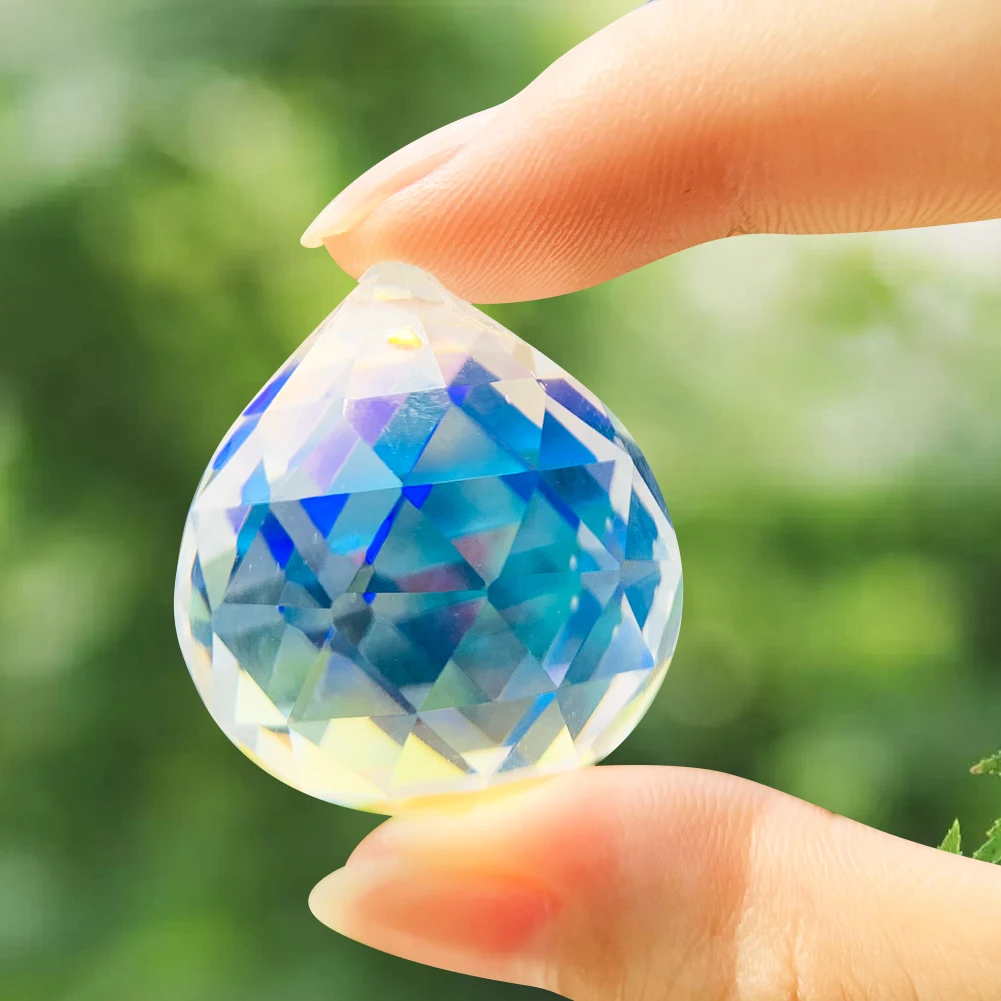 2PCS Creative Crystal Lighting Glass Ball Suncatcher for Windows Decoration Laser Facet Cutting Bright Crystal Ball