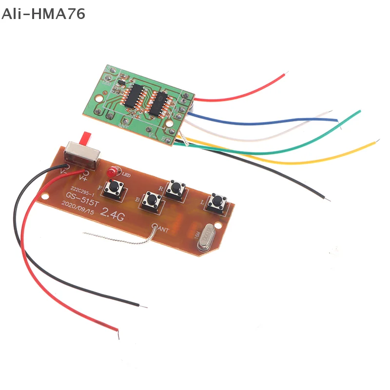 HMA76-2.4G 4CH RC Control remoto 27MHz circuito PCB transmisor receptor placa con antena Radio para RC coche camión