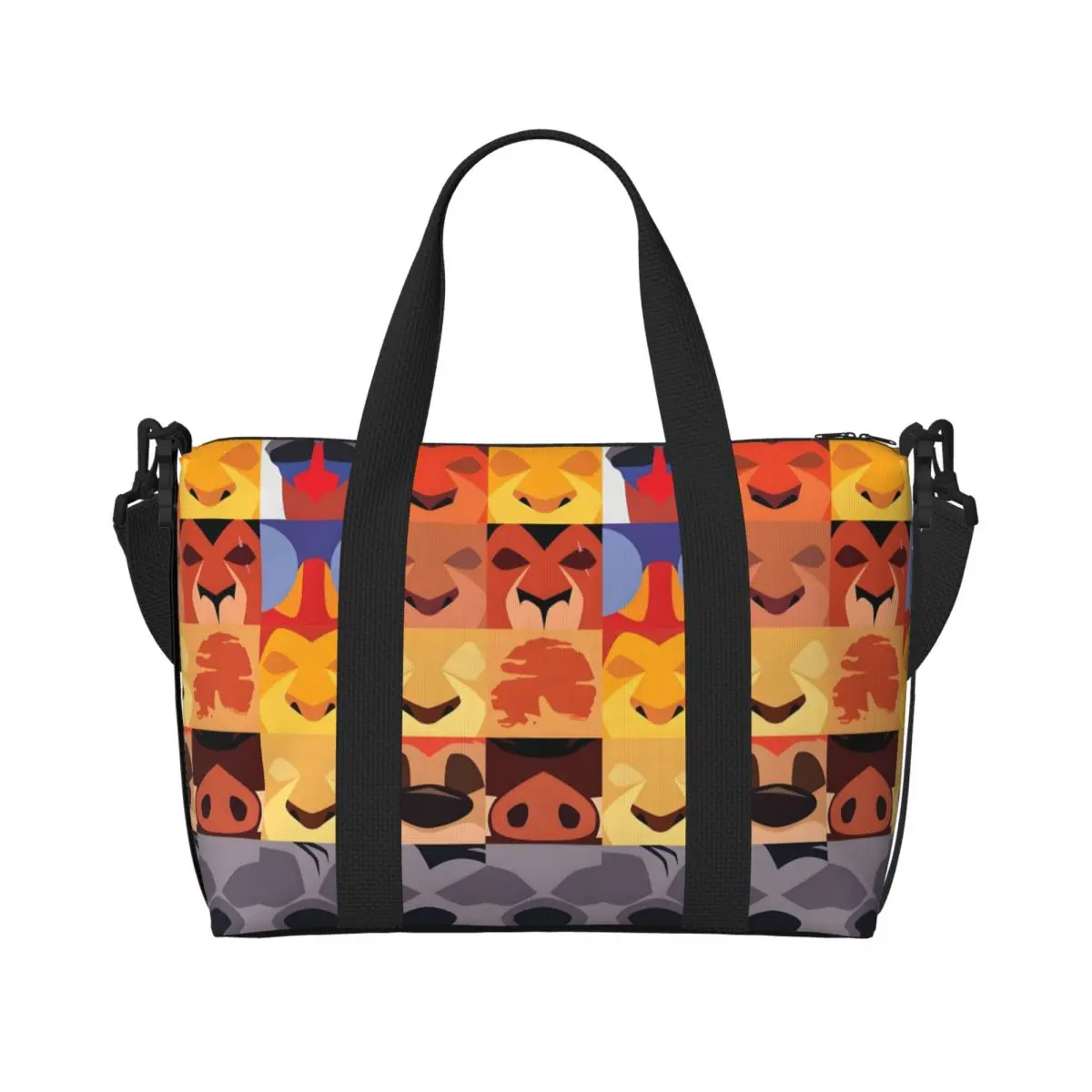 

Изготовленная на заказ большая сумка «Король Лев» для женщин, большая вместительная музыкальная пленка, тренажерный зал, пляжные дорожные сумки