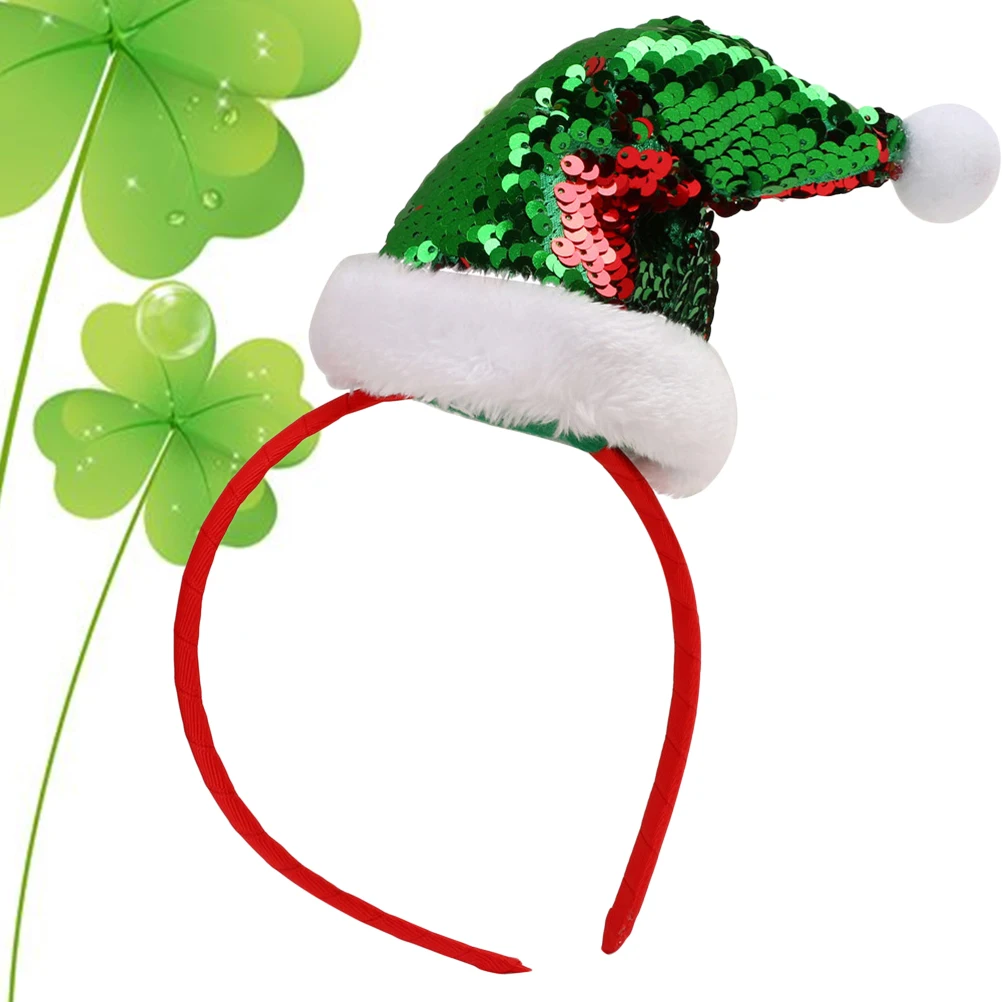 

Christmas Hat Headband Sequin Glitter Party Headdress Costume Hair Accessory Women Kids Masquerade Carnival Decoration Favors