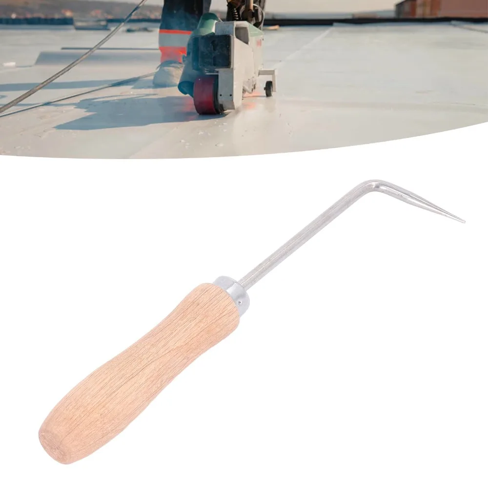 6mm Diameter Hot Air Welding Crochet Steel Wood Handle Weld Seam Crochet Sharp Point Seam Needle Roofing Seam Tester