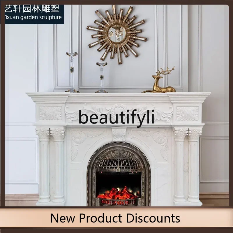 

Asmt56 Мрамор Фаншань белая мраморная каминная джазовая белая вилла в европейском стиле гостиная резьба по камню декоративный шкаф на заказ