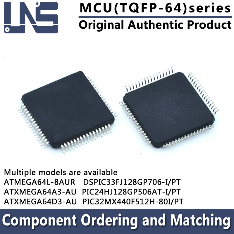 ATMEGA64L-8AUR ATXMEGA64A3-AU ATXMEGA64D3-AU DSPIC33FJ128GP706-I/PT PIC24HJ128GP506AT-I/PT PIC32MX440F512H-80I/PT TQFP-64 MCU