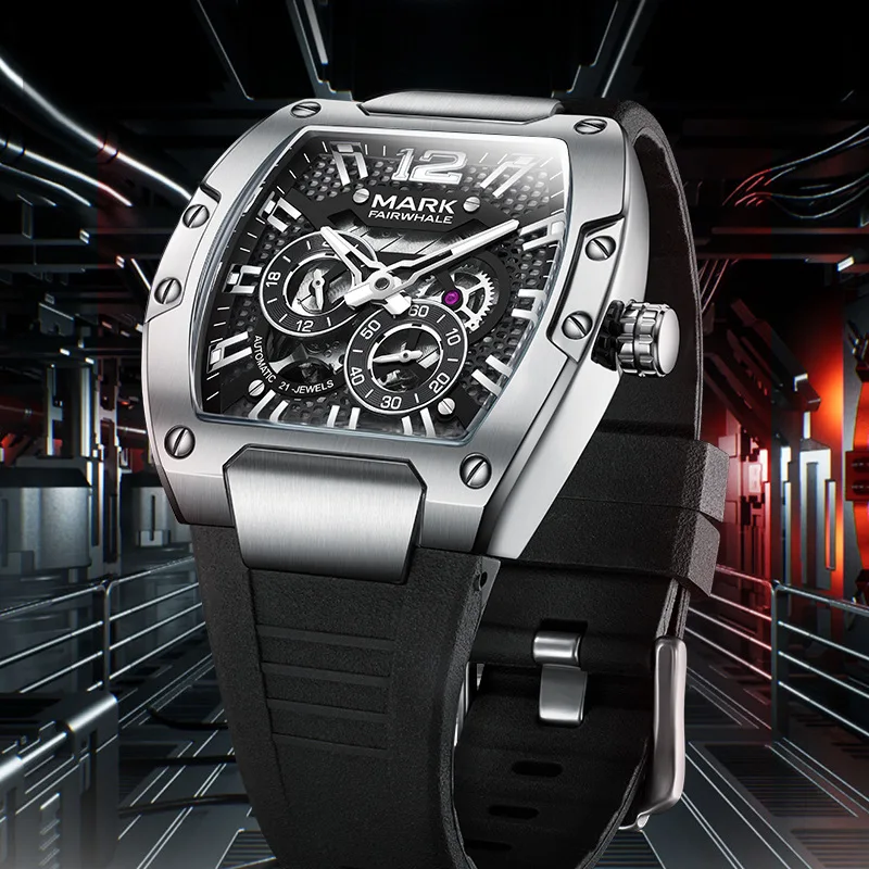 

Mark Fairwhale 6850 Automatic Movement Men's Watch Fashion Sports Waterproof Luminous Chronograph Mechanical Watches for Men