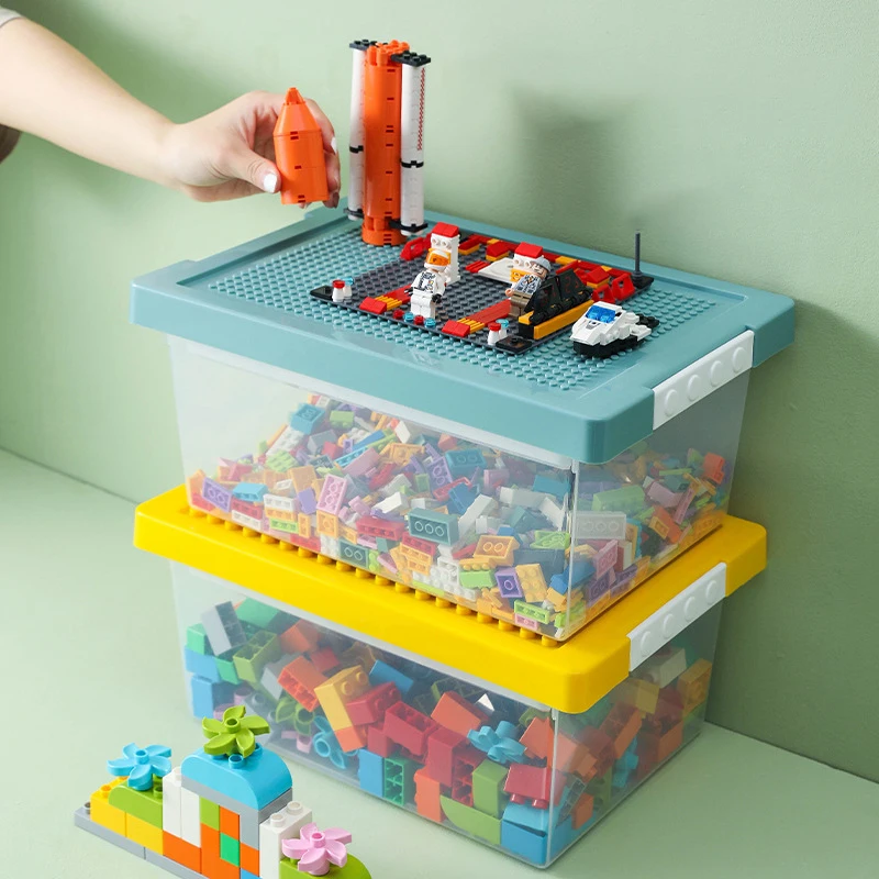 

Kids Building Block Storage Box Toys Organizer Stackable Block Case Container Books Stationary Holder Sundries Snack Container