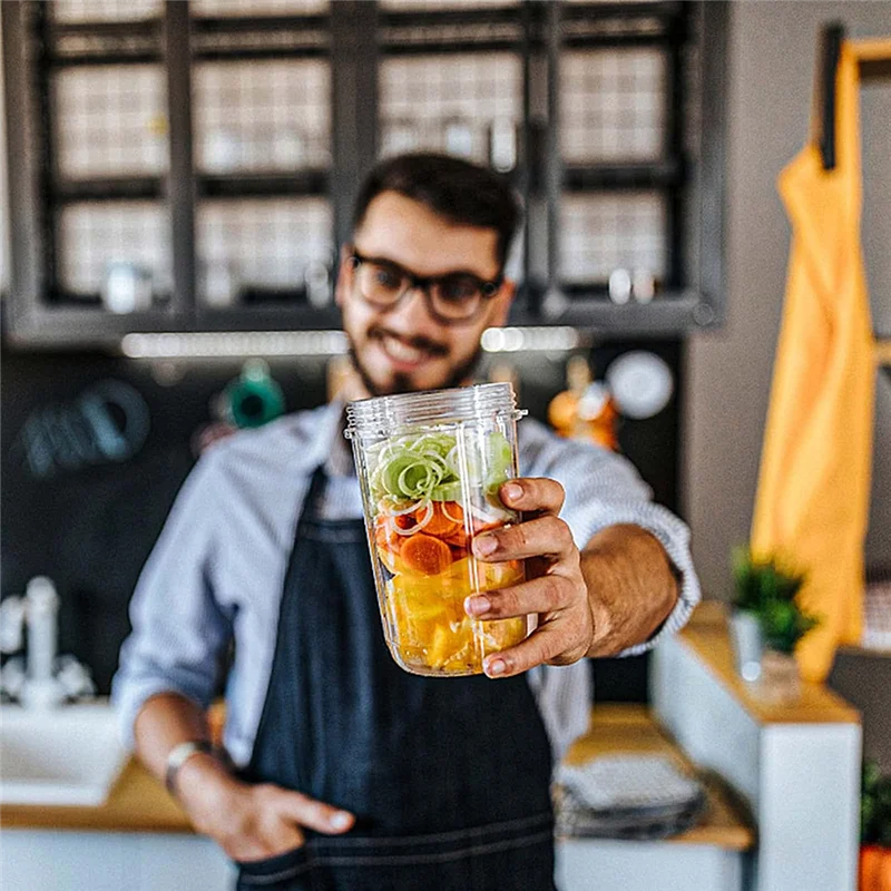 Pengganti 18Oz cangkir untuk Blender dengan Flip atas untuk pergi tutup, segel karet, untuk NutriBullet 600W dan 900W Blender