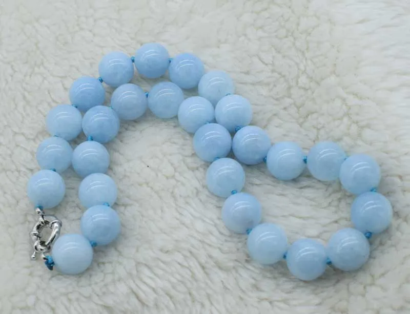 sky blue jade round 12mm round  necklace  wholesale beads nature  woman