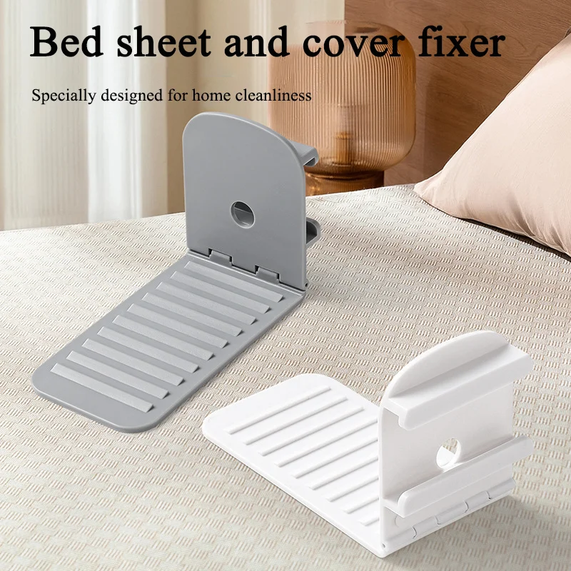 Bed Sheet Grippers - Non-Slip No-Shift No-Pin Invisible Clip Fasteners Bedroom Tools for Fitted Sheets Flat Sheets and Bedding