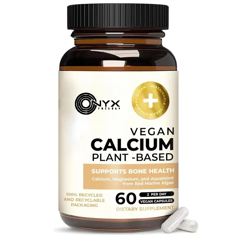 

Vegetarian Calcium Supplement (60 Capsules) - Plant Calcium Magnesium Supplement, Supports Teeth and Bones