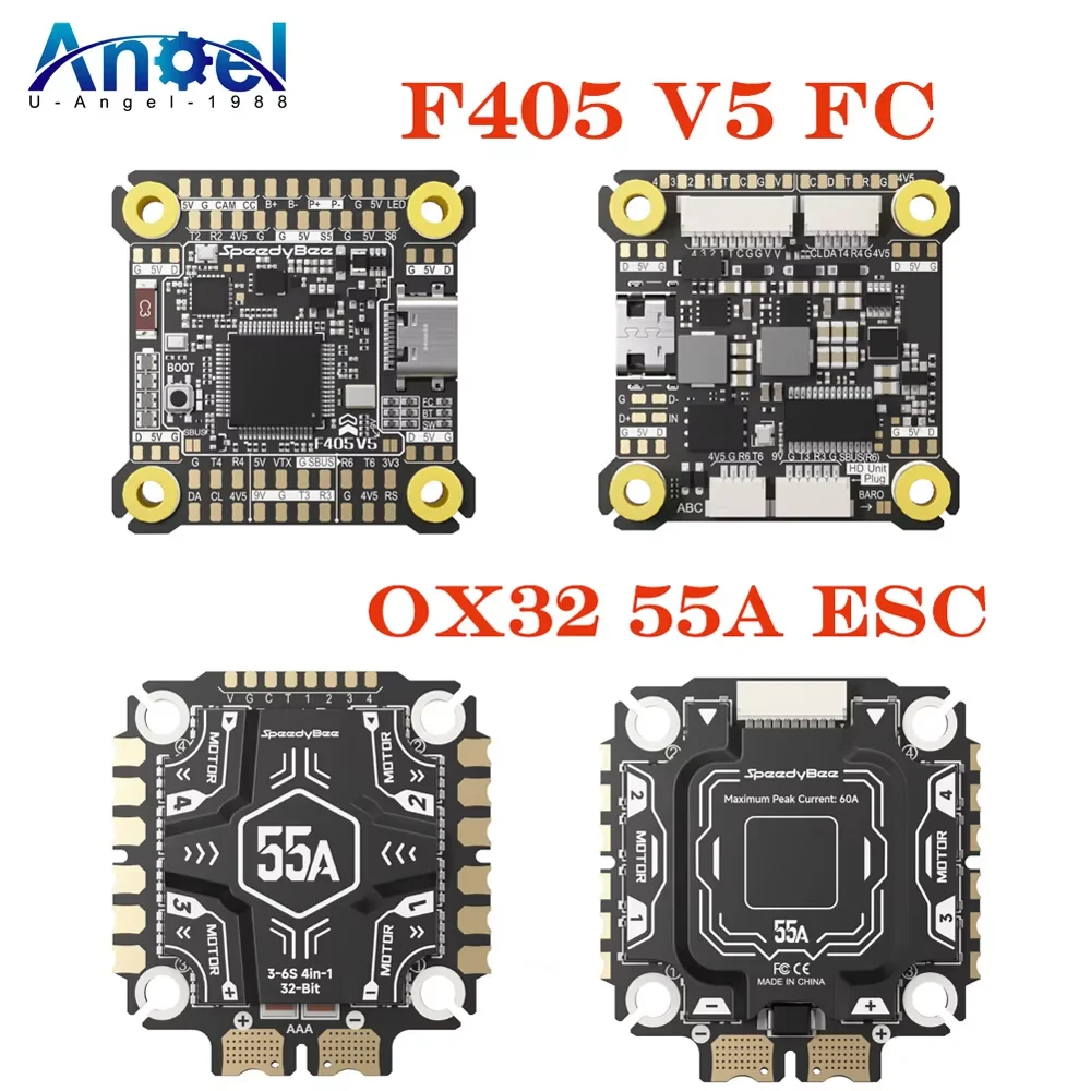 

SpeedyBee F405 V5 OX32 55A 30x30 Модель самолета FC & ESC Stack F405 Контроллер полета 55A 4in1 ESC для деталей модели дронов FPV