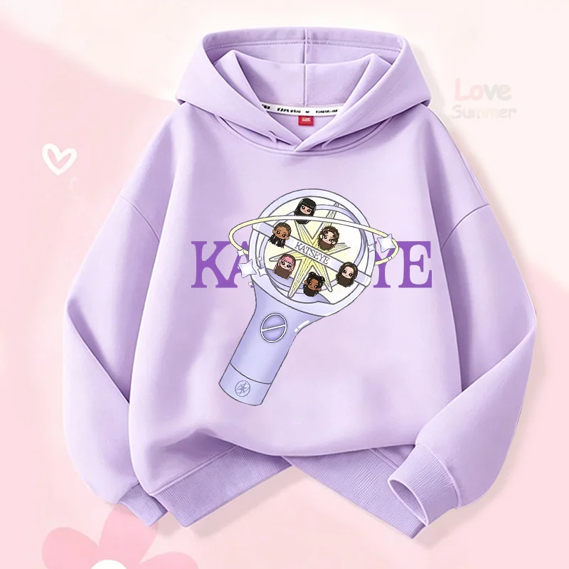 Girls' Fashion Cartoon Katseye hoodie Long Sleeve Sweatshirt Fall And Winter Clothes Autumn Essentials pullover