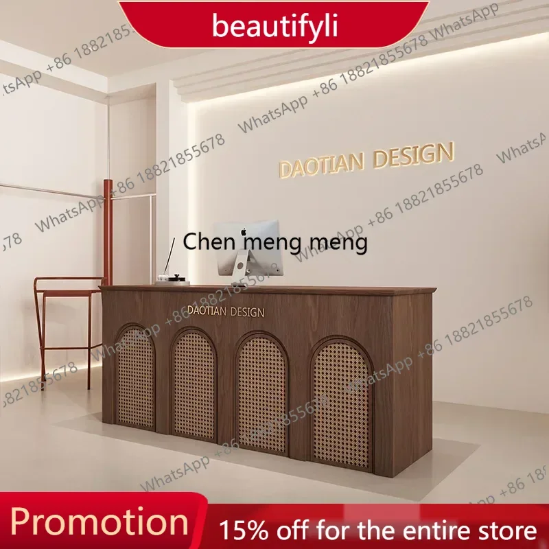 

01A Front Desk Wooden Reception Desks Cash Register Business Counter Reception Desks Luxury Modern Office Furniture