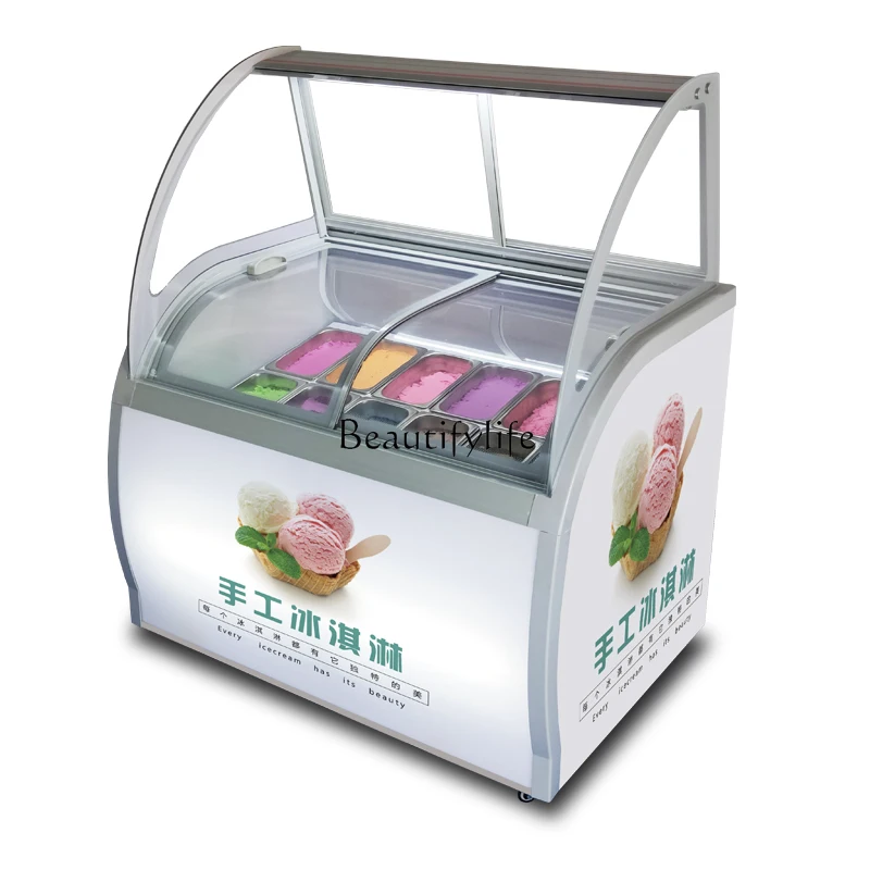 2 Commercial Ice Cream Display Cabinet Hard Ice Cream Yogurt Freezer Ice Cream Popsicle Horizontal