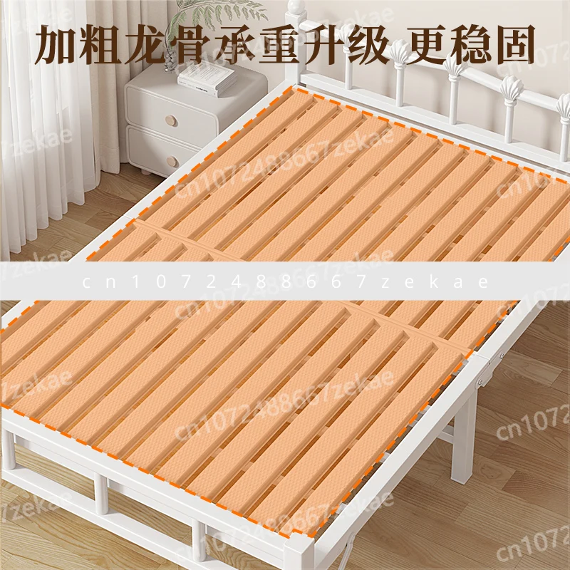 2025 Folding Bed Household Bedroom Simple Single Bed Office Nap Artifact Rental Room Adult Iron Bed