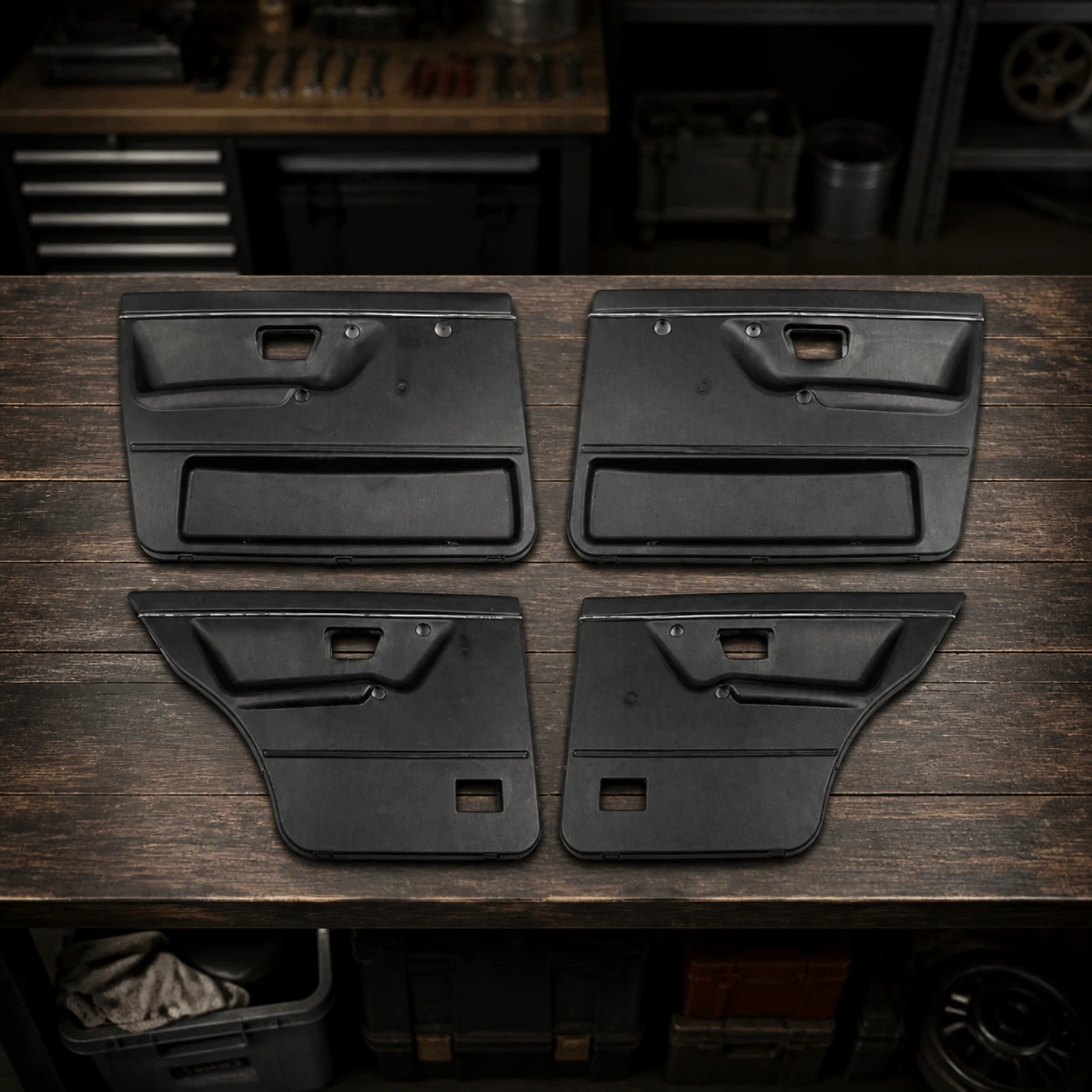 Replacement Door Trim Panel with Storage Recess for Sedan Mk2 4 Door Black Molded Finish