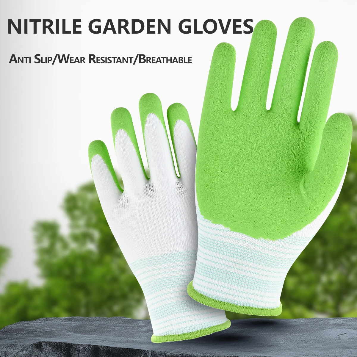 Professional Nitrile Work Gloves, Anti-Slip Oil Resistant & Breathable for Maximum Protection in Construction, Machinery Work