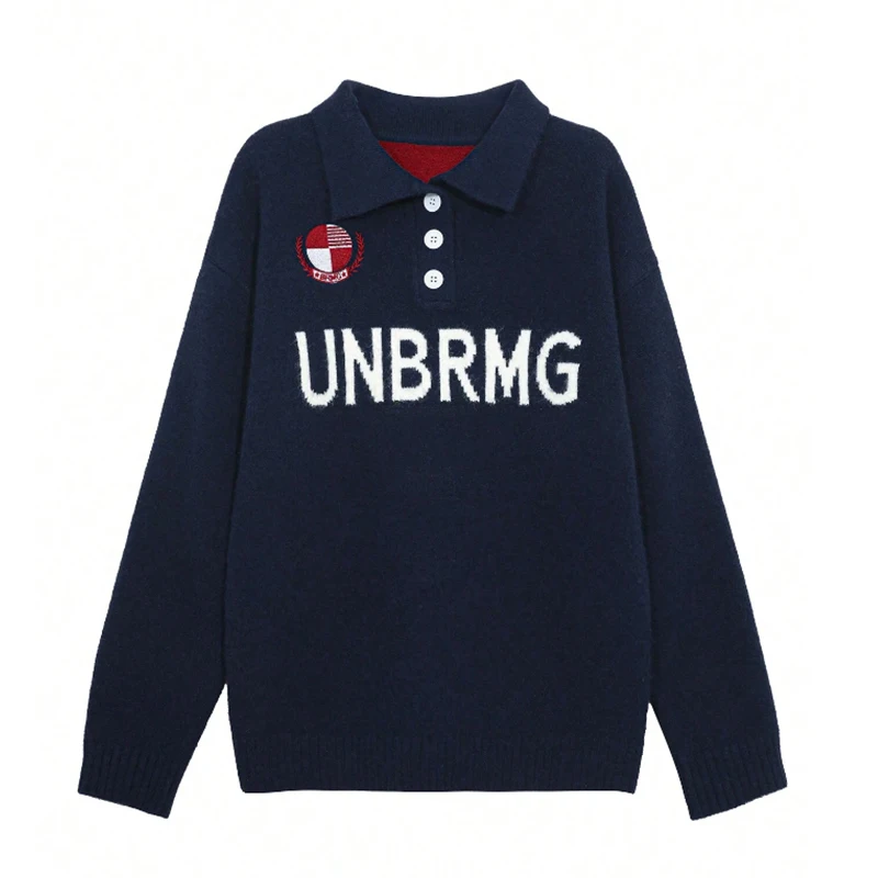 

Осенние женские креативные вязаные свитера, уличная одежда, большой пуловер с буквенным принтом в стиле Харадзюку, трикотаж, толстовка для пар в стиле панк