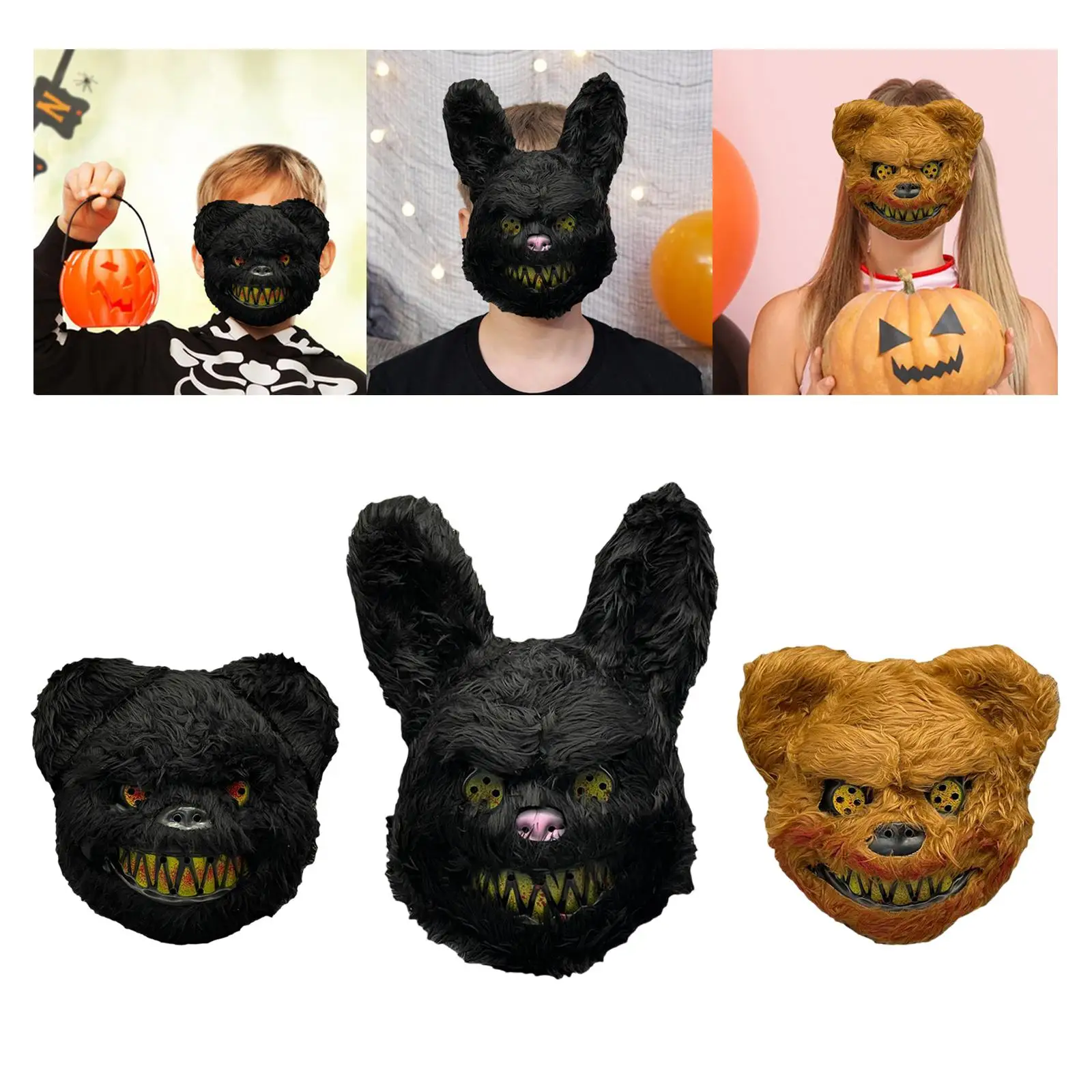 

Хэллоуин Маска Животного Костюм Косплей Опора Страшная Маска Плюшевая Голова Животного Маска для Взрослых Детей Необычные Платья Дом с Привидениями Маска