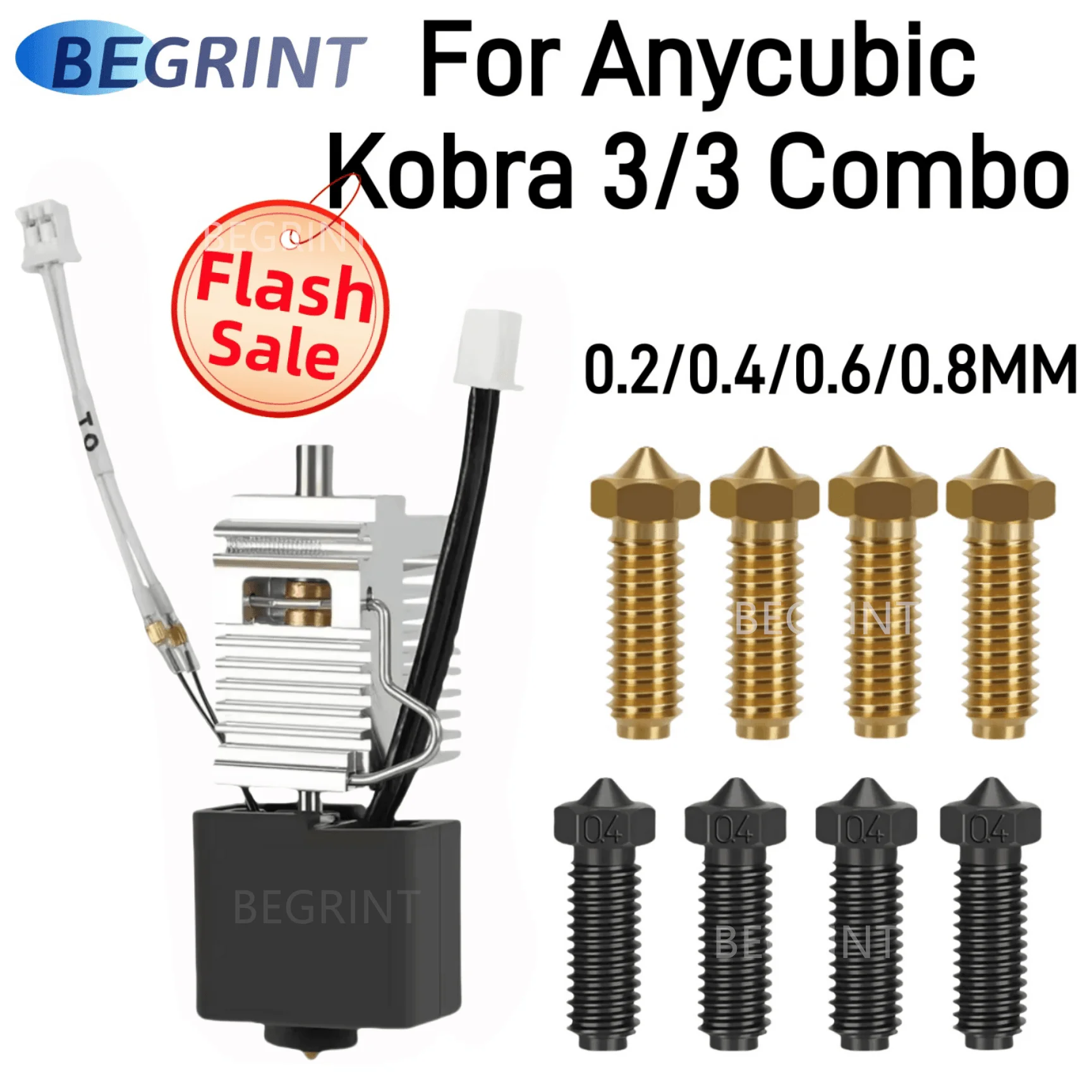 For Anycubic Kobra 3 Hotend Kobra 3 Combo Hotend Nozzle Thermistor Heater Block For Anycubic Kobra K3 Spare Parts Accesories