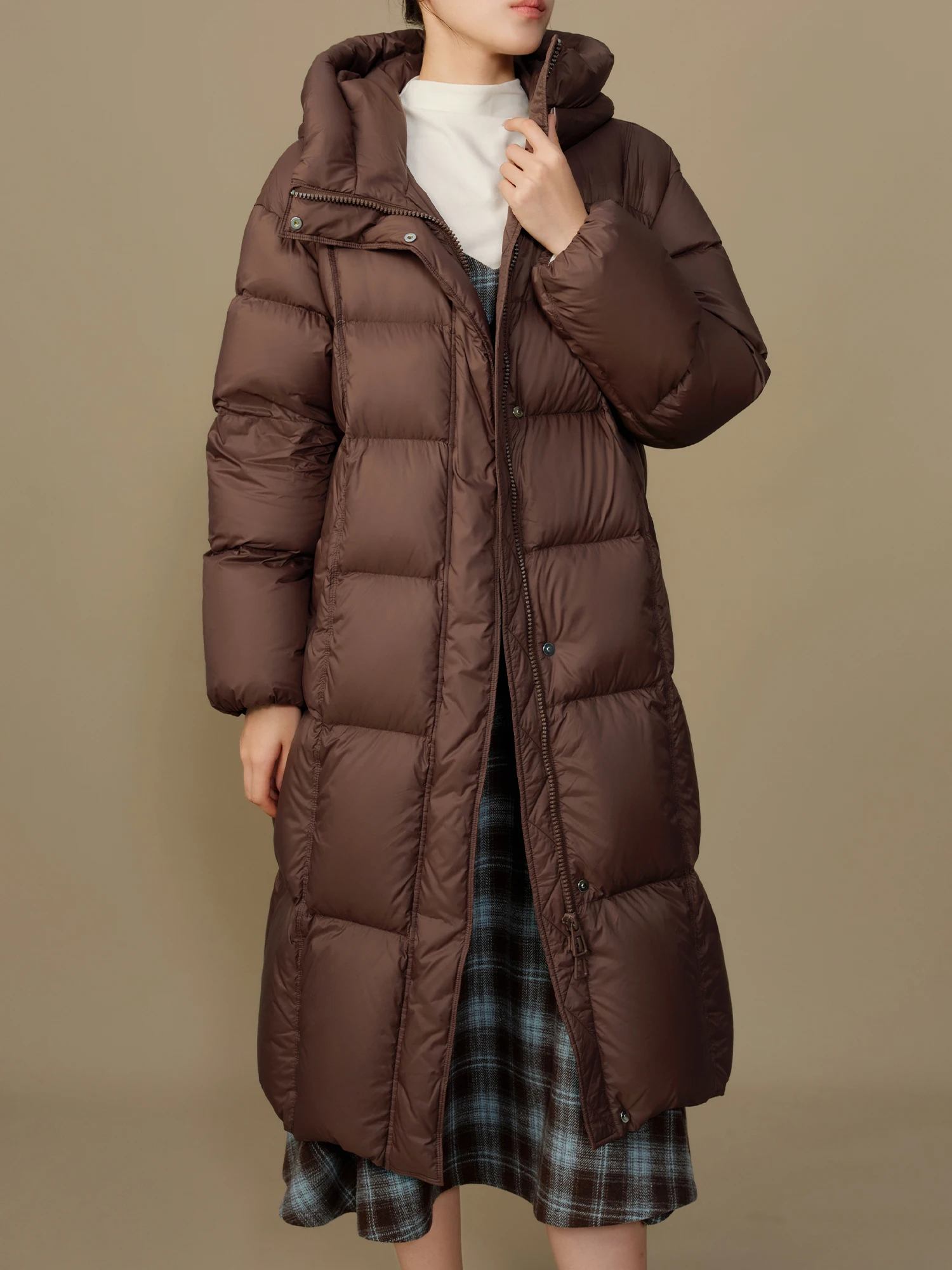 DUSHU 231G Filling Amount Down Coat Six Color Two Length Down Jacket 2024 Winter New Hooded Dopamine Coat 24DS84049 24DS84053