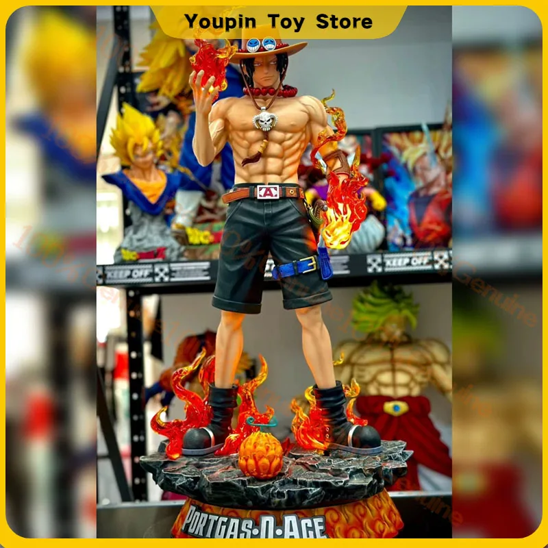 

Large 70cm One Piece 1/3 Ace Gk Fantasy Third Anniversary Super Huge Figures Trendy Statue Collect Decoration Kids Toys Gifts