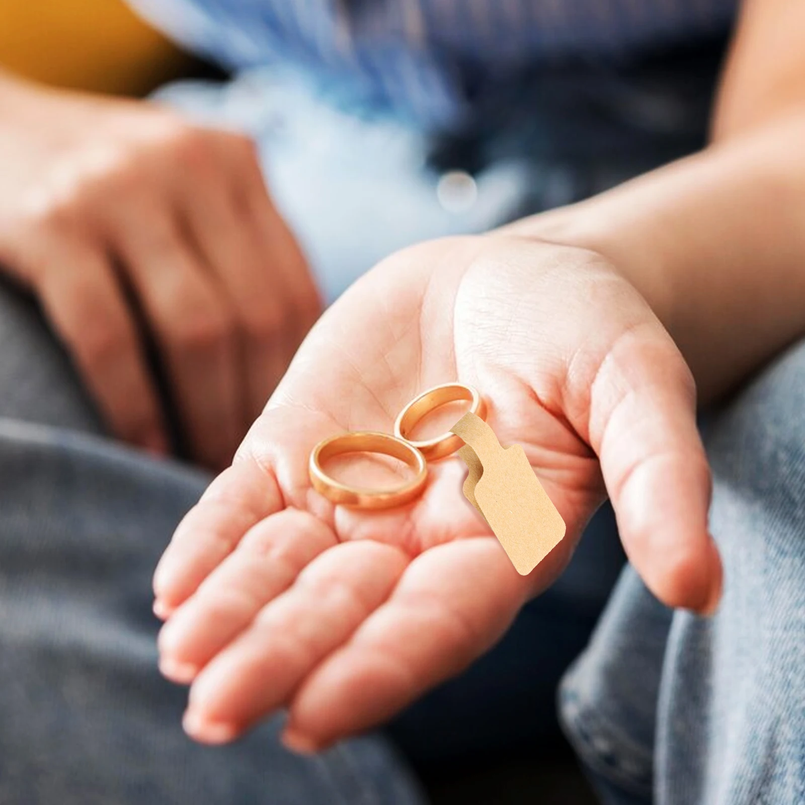 100 個ジュエリーラベルステッカーかわいい値札アクセサリーラベルクラフト紙ブランク宝石商