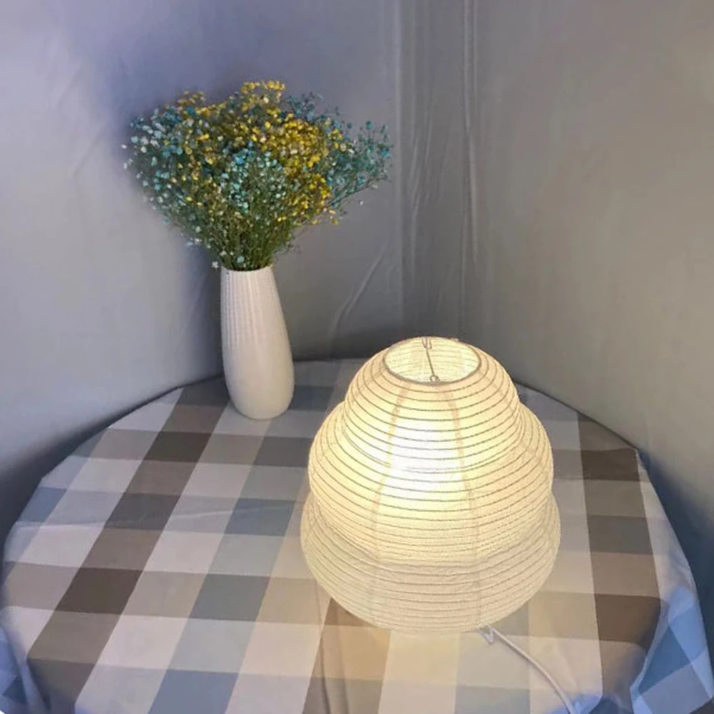 

Lantern LED Table Lamp Rice Paper Bedside Study Table Lamp Handmade Desktop Decorative Lantern Light for Living Room Bedroom