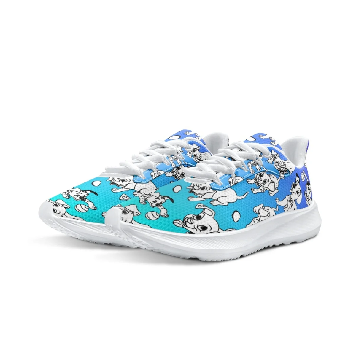 Cartoon Dalmatians Print Shoes Women Men Sneakers Running Shoes Breathable Couple Footwear Fashion Cute Dog Teen Casual Footwear