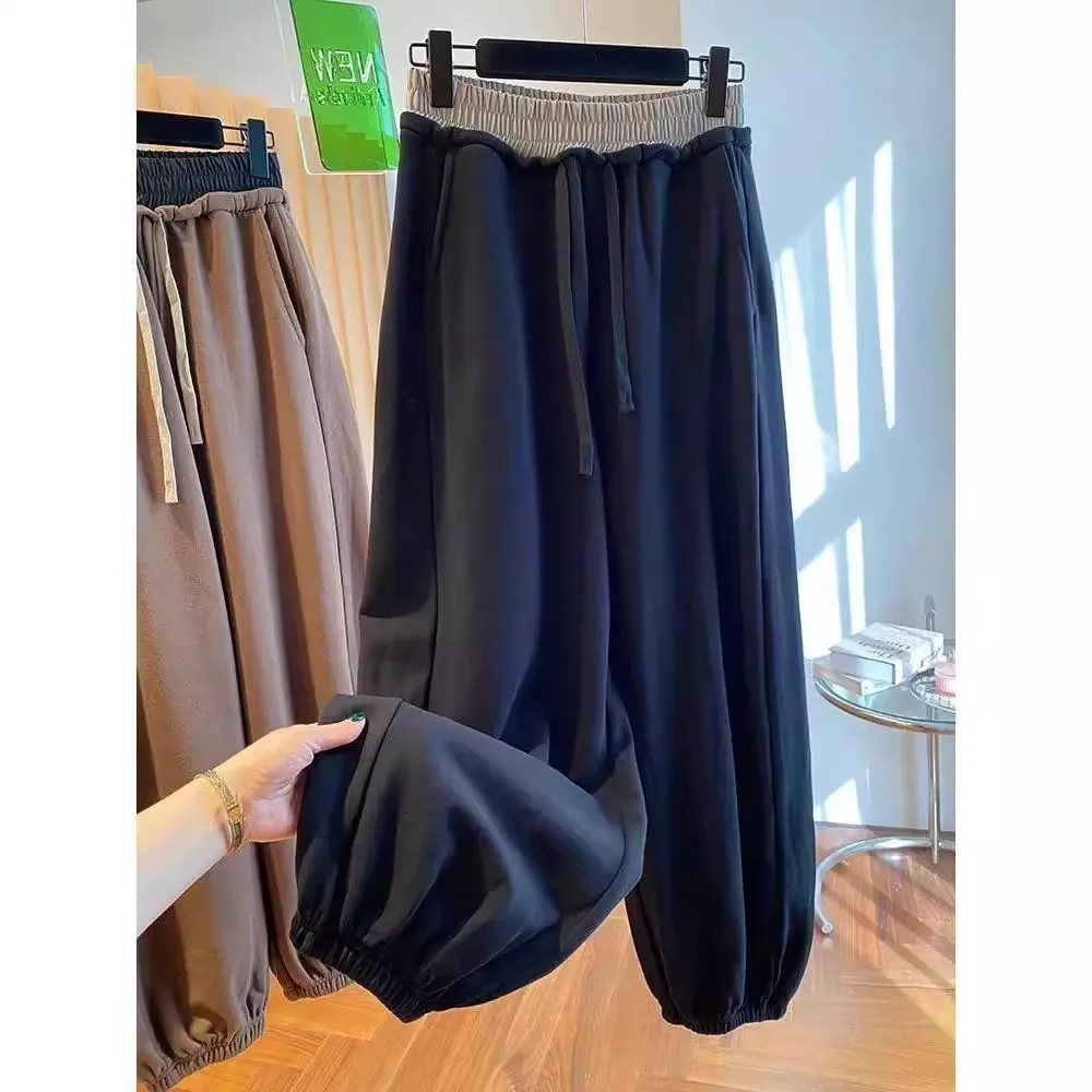 

Men's Casual Wide Leg Pants High Waist Loose Fit Autumn Winter plus Size 300 Pou Simple Sle Spor Straight Leg Trousers