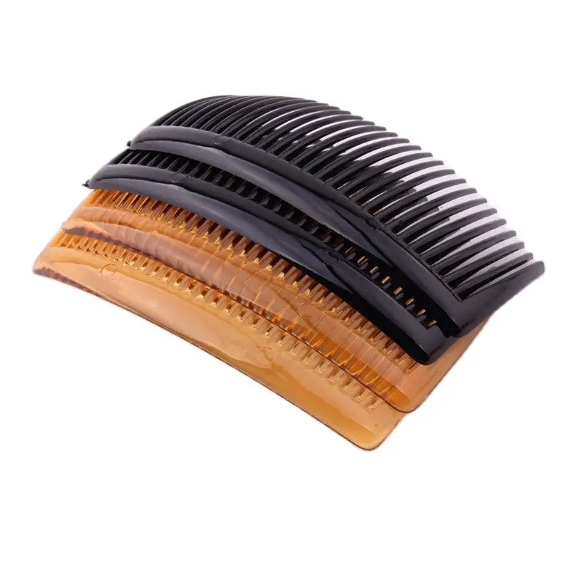 4 Pieces/lot Diy Plastic Hair Accessories Pc Big Comb Shining Black Transparent Brown Colors Women Hair Combs