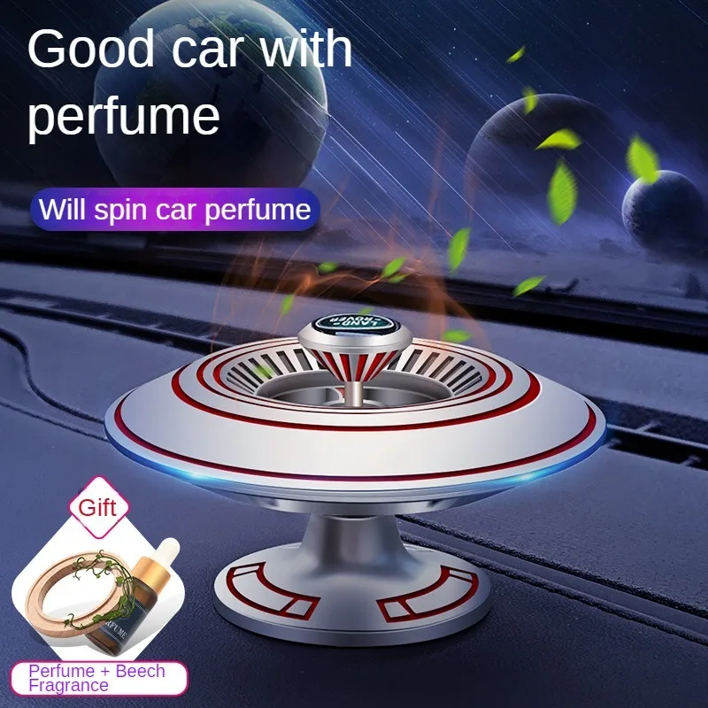 New Flying Saucer Car Perfume Rotating Car Aromatherapy Ornament Car Gadget Car Air Freshener Smell Good Car Solid High-end Balm