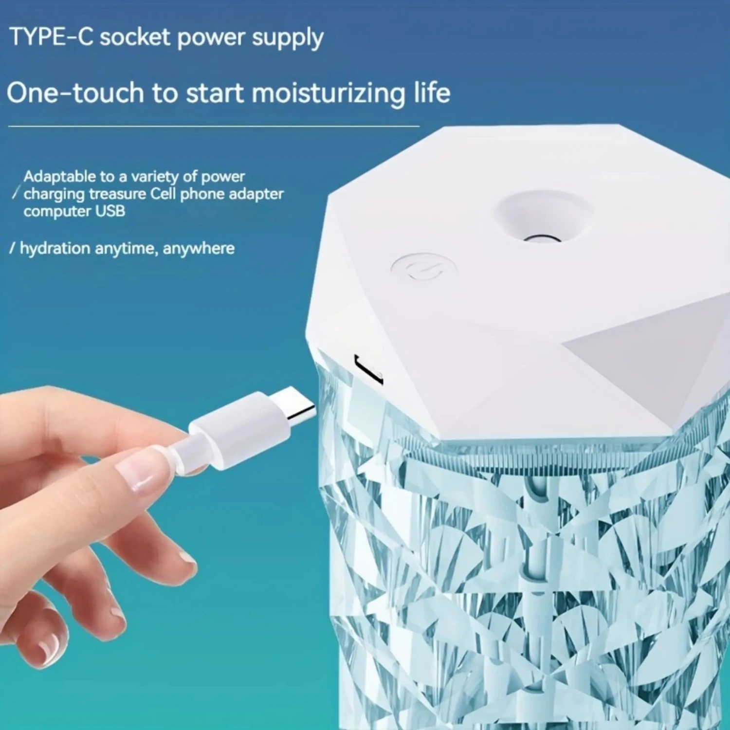 1 قطعة 400/1000 مللي مرطب كريستالي USB ملون مصباح لتهيئة الجو مع الروائح وتنقية الهواء غرفة النوم وسطح المكتب