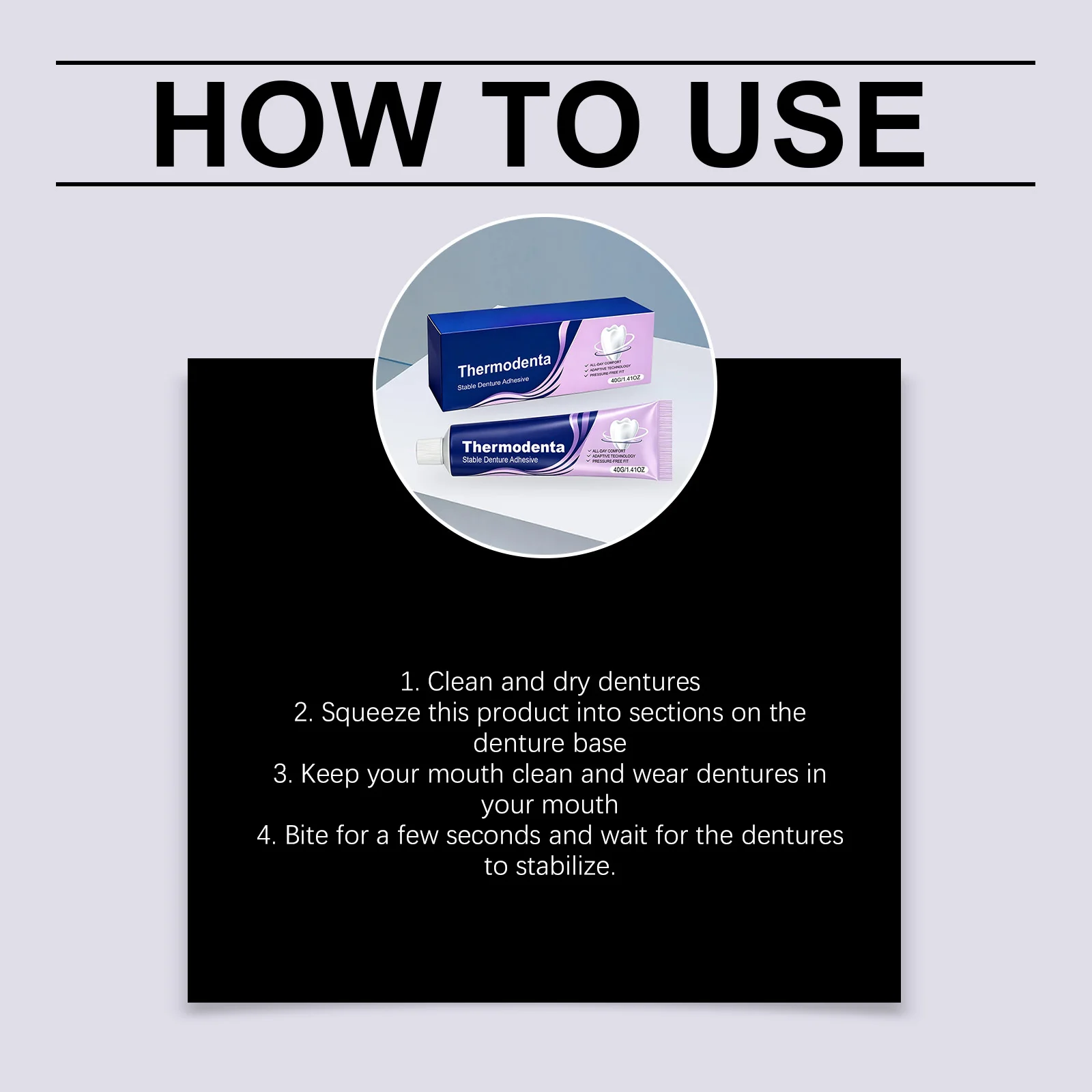 Permanent Denture Fixing Adhesive Prevents Denture Loosen Reduce Gum Pain Provide Lasting Denture Fixation Waterproof Oral Care
