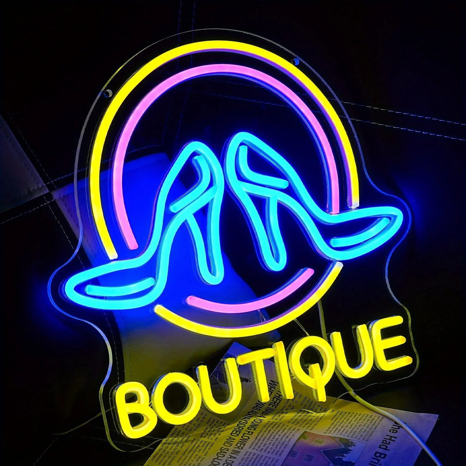 Boutique LED Neon Light - USB Powered, With Dimmer, Adjustable Brightness, Perfect for Shops, Retail Spaces, Fashion Decor