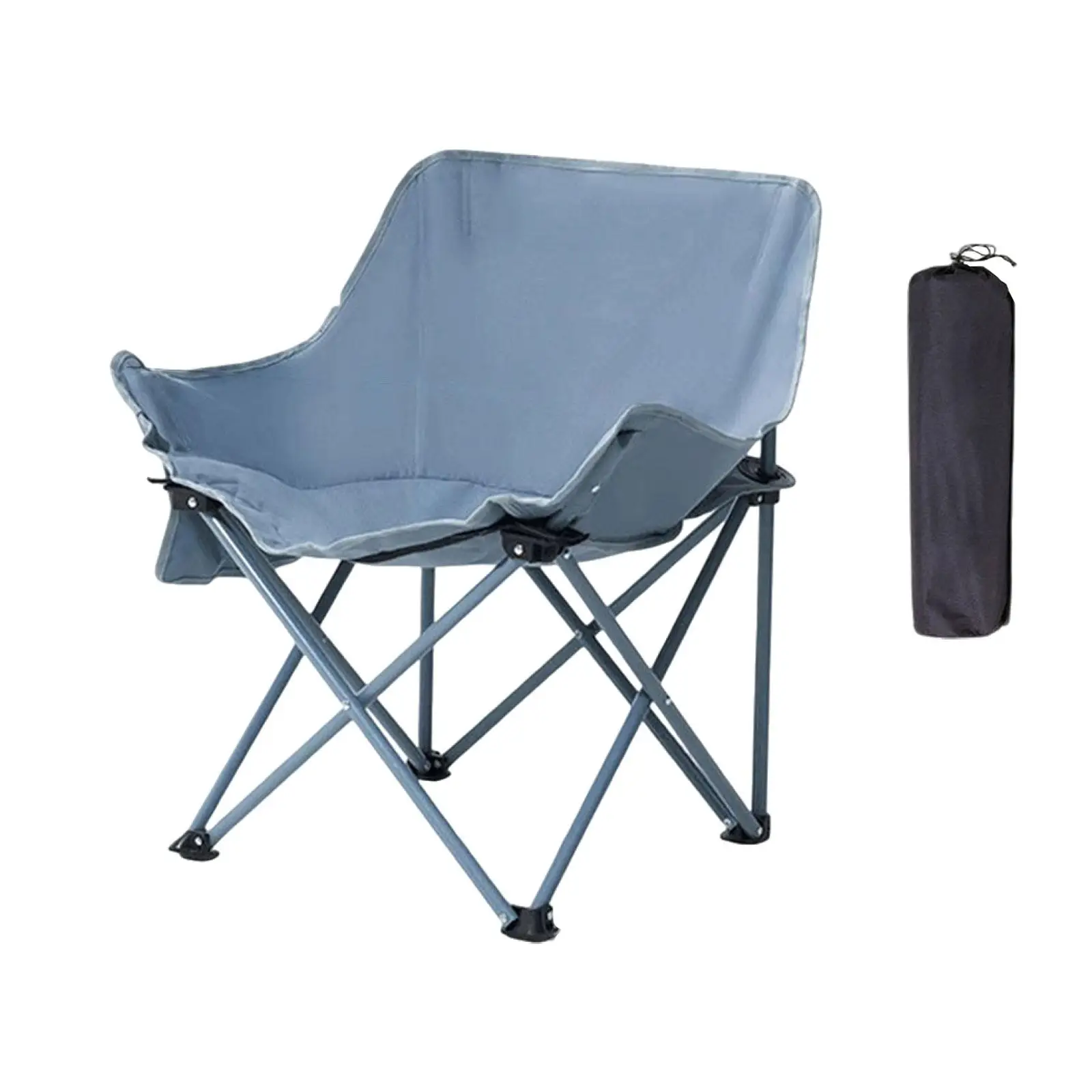 Portable Camping Chair Outdoor Foldable Chair Side Pouch Non Slip Backpacking