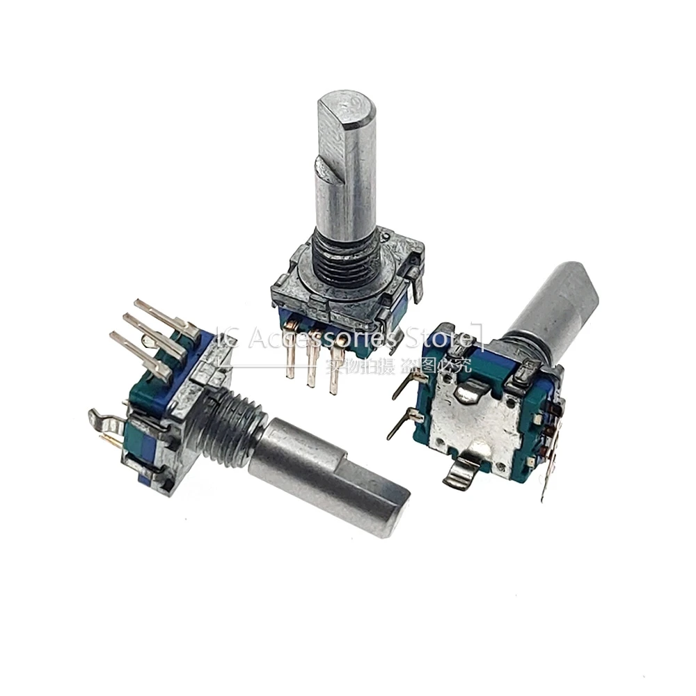 1PCS EC11 Type Rotary Encoder With Switch 20 Positioning Pulse Audio DV Digital Potentiometer Half Shaft Length 20MM