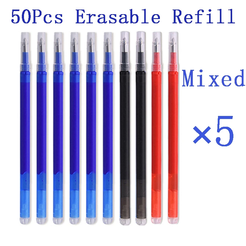 apagavel magic pen recarga para frixion piloto escritorio escrita acessorios papelaria escola azul preto e tinta vermelha 07 mm 50 pcs por conjunto 01