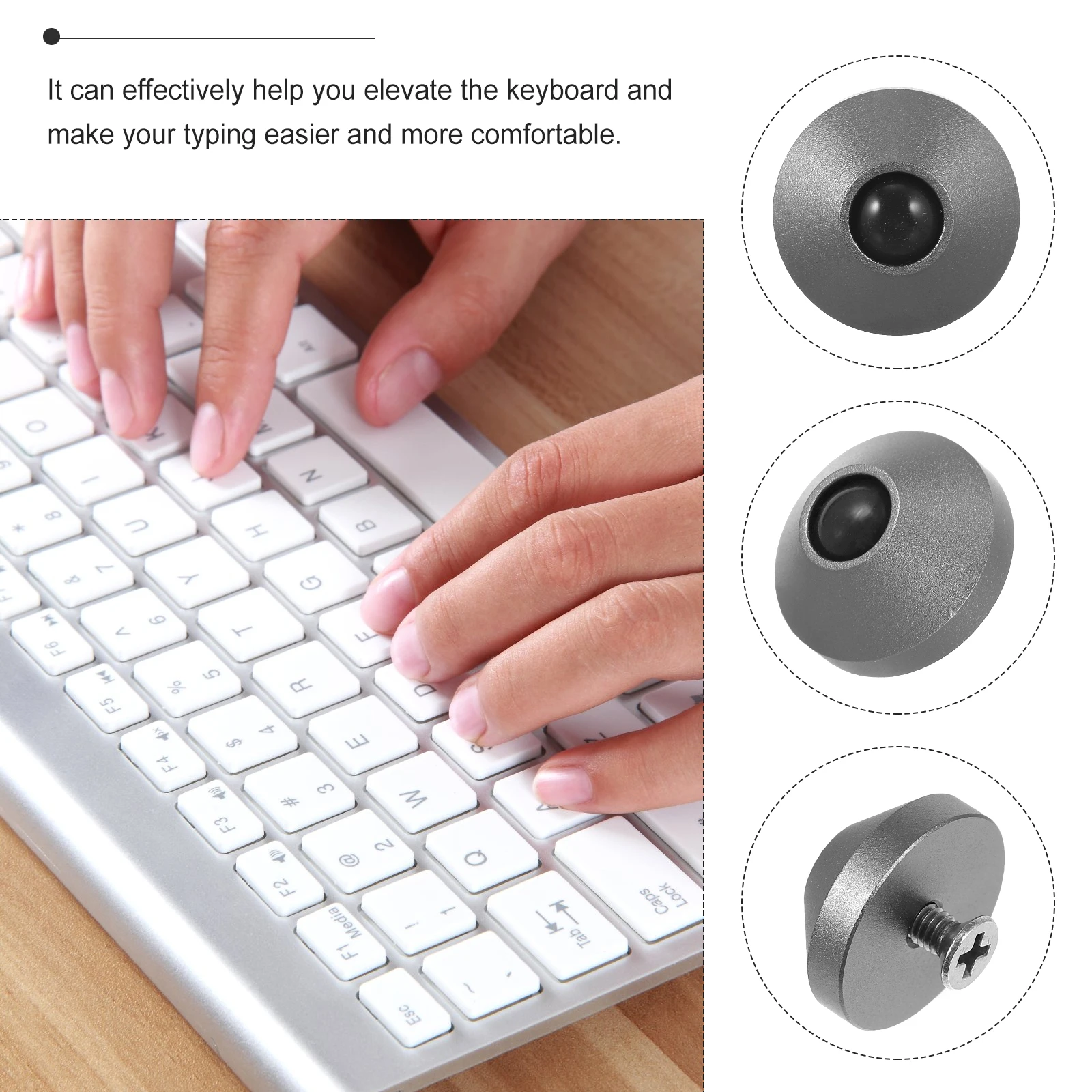 

2 Pcs Mechanical Keyboard Stand Foot Pads Computer Riser Miniature Feet 6063 Aluminum