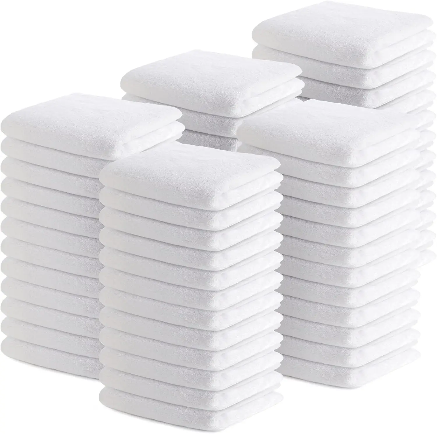 100 Pieces Wash Cloths Bulk Face Cloths Cotton Washcloths Set Hand Towels Absorbent for Bathroom Soft Cleaning Rags for Bath