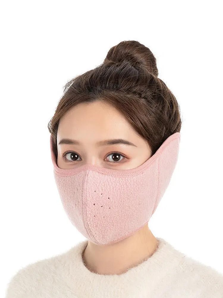 Winter Cold Warm Masks Ear Masks Full Package Thickened Shaking Grain Velvet Dust Mask For Men And Women