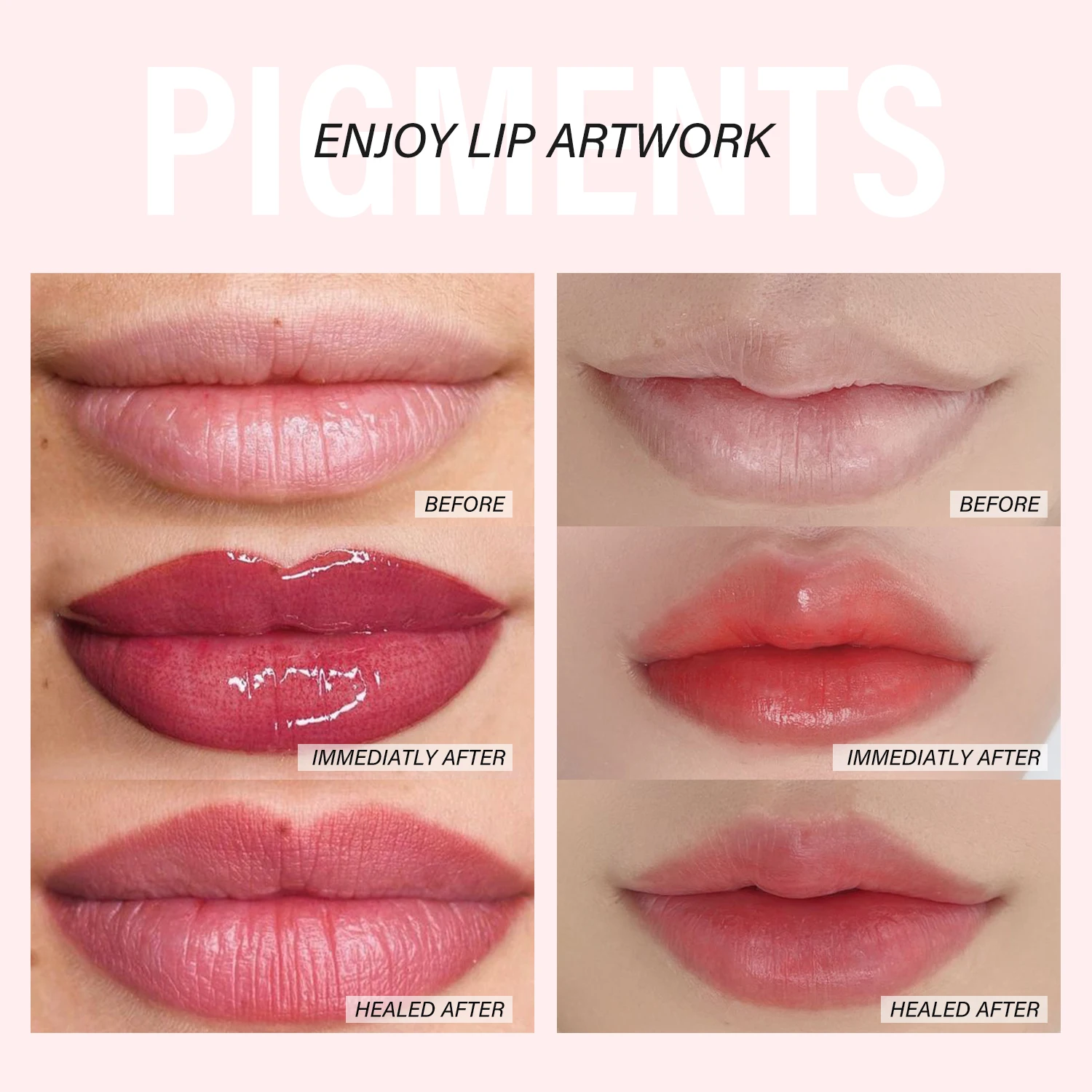 FAMISOO PMU Пигмент для губ (0,5 унций/15 мл) Профессиональные чернила для татуировки для стойких губ Цветные чернила для микроблейдинга Перманентный макияж