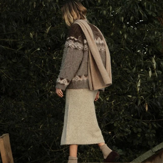 패셔너블한 니트 컬러 페이드 효과 자수 여성 아우터웨어 민족 스타일 오픈 카디건 스웨터 부드러운 브이넥 롱...